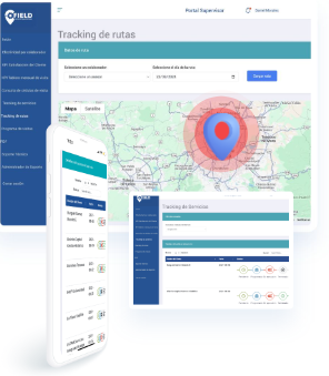 Dashboard y vistas de la app FIELD